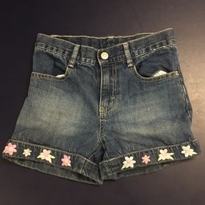 high waisted flower embroidered shorts (kids)